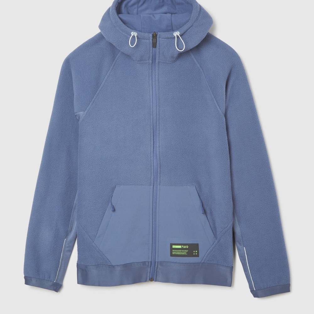 Push FWD Men's Primaloft Train Full Zip Hoodie in Vintage Indigo
